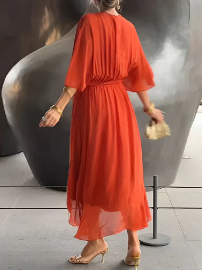 Monica | V Yaka Şifon Elbise